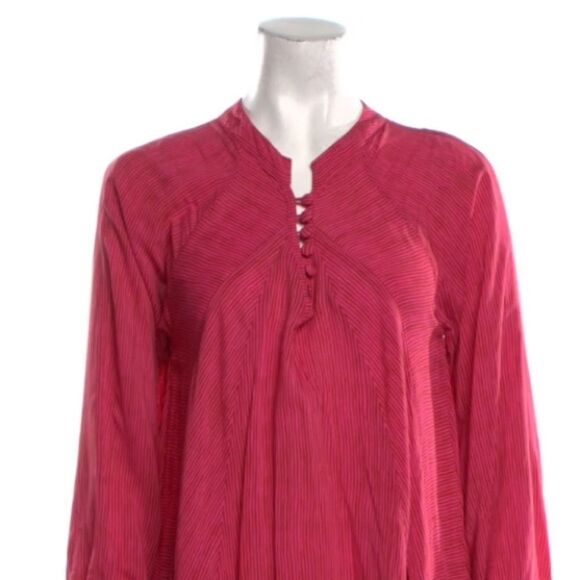 Natalie Martin 100% Rayon Pink Long Sleeve Fiore Short Tent Dress Size XS - Picture 5 of 8